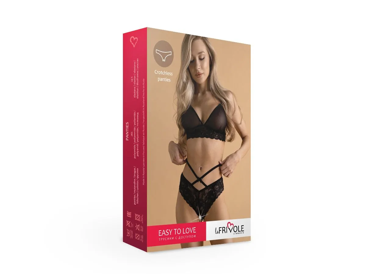Эротическое романтичные кружевные трусики с доступом и стрепами easy to love в Перми