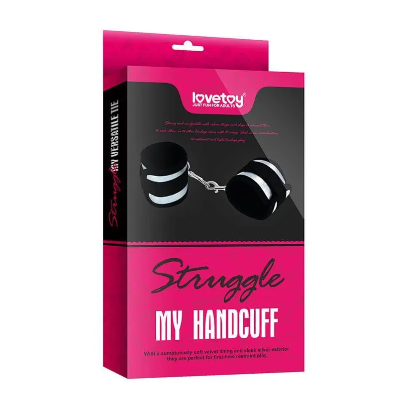 наручники декоративные lovetoy struggle my handcuff, черно-белые в Перми
