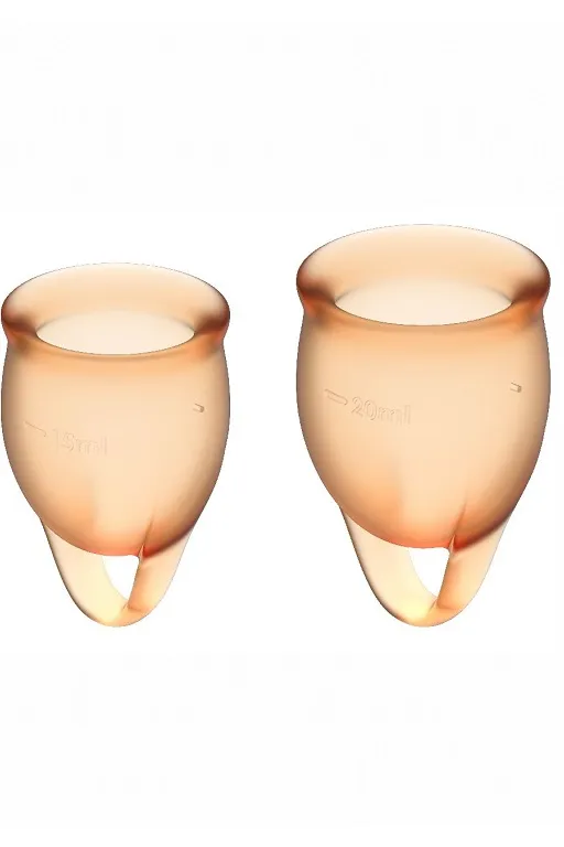 набор менструальных чаш satisfyer feel confident menstrual cup (orange) в Перми