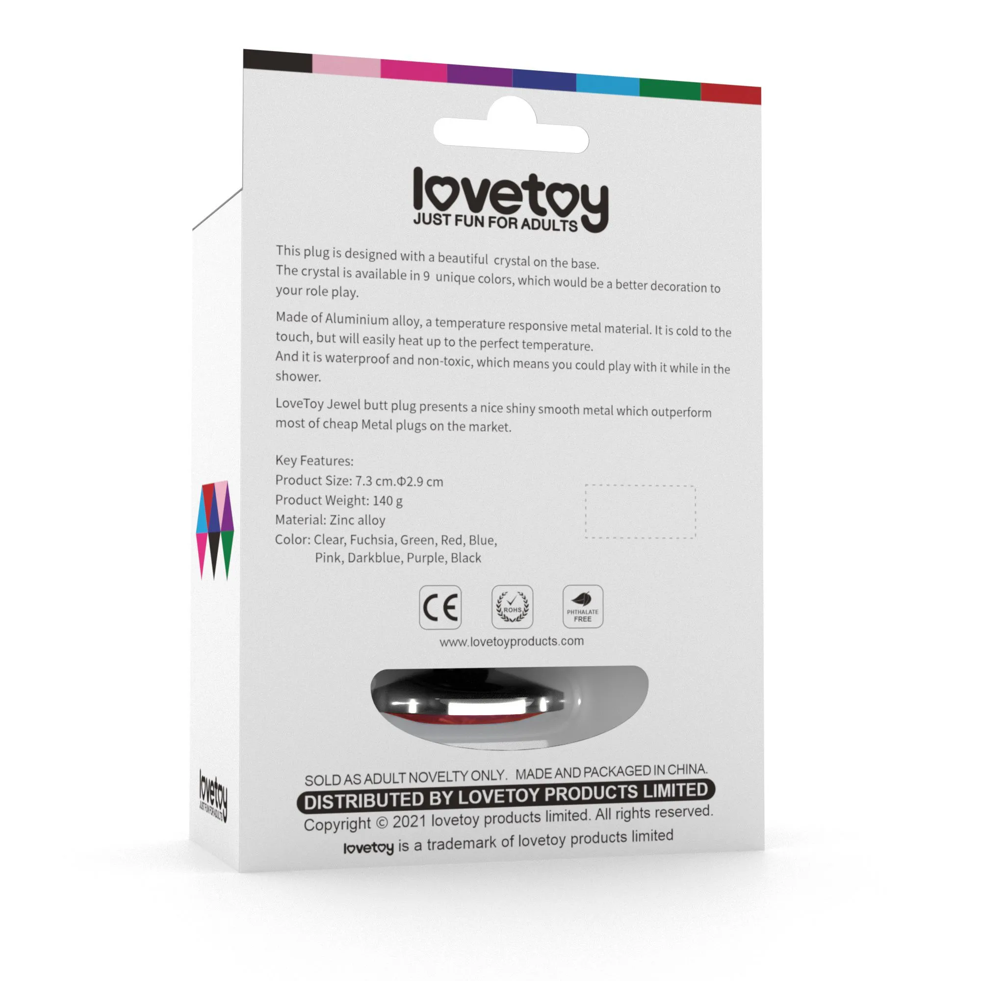 анальная пробка lovetoy малая, с красным камнем в Перми