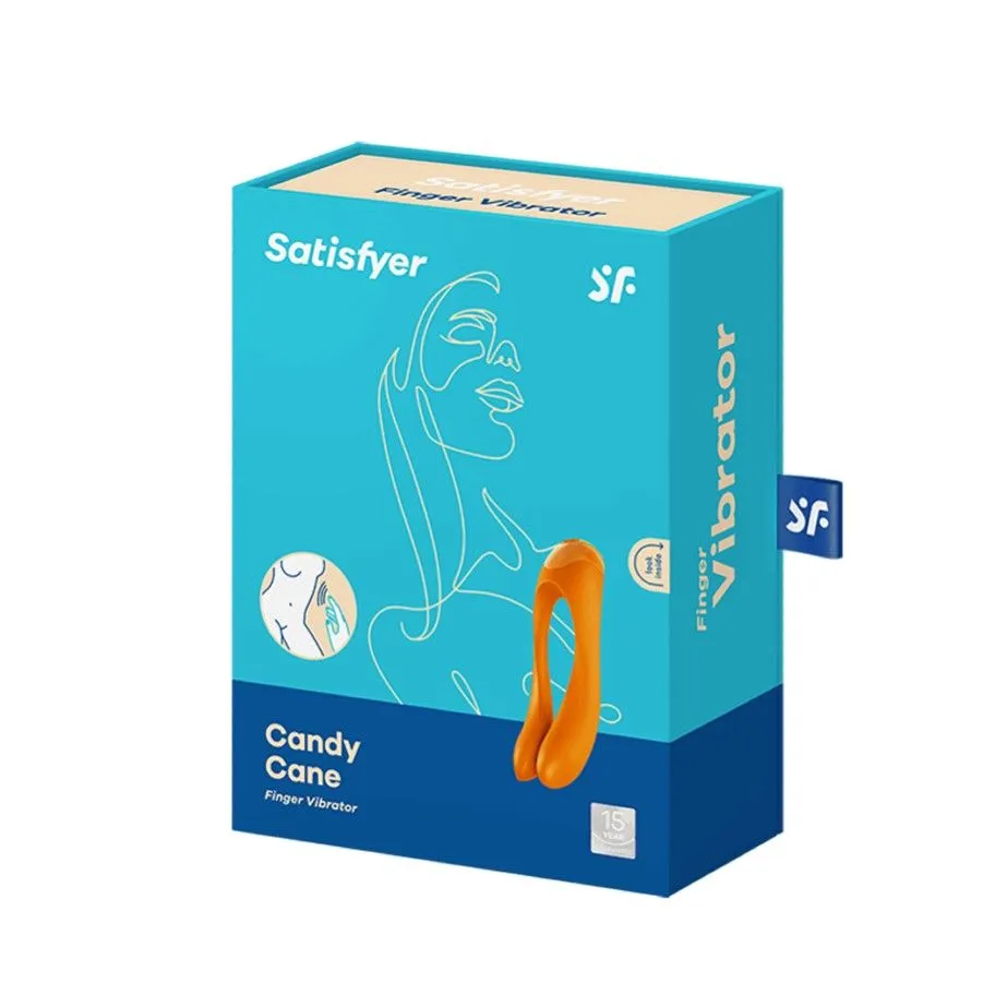 мини-вибратор на палец satisfyer candy cane, оранжевый в Перми
