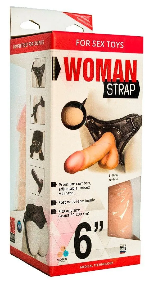 женский пояс lovetoy с насадками 6 inch, черный в Перми