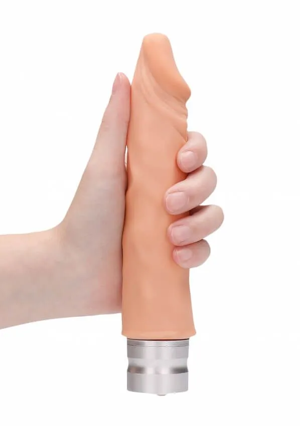 вибромассажер реалистичный realrock vibrating dildo, телесный в Перми