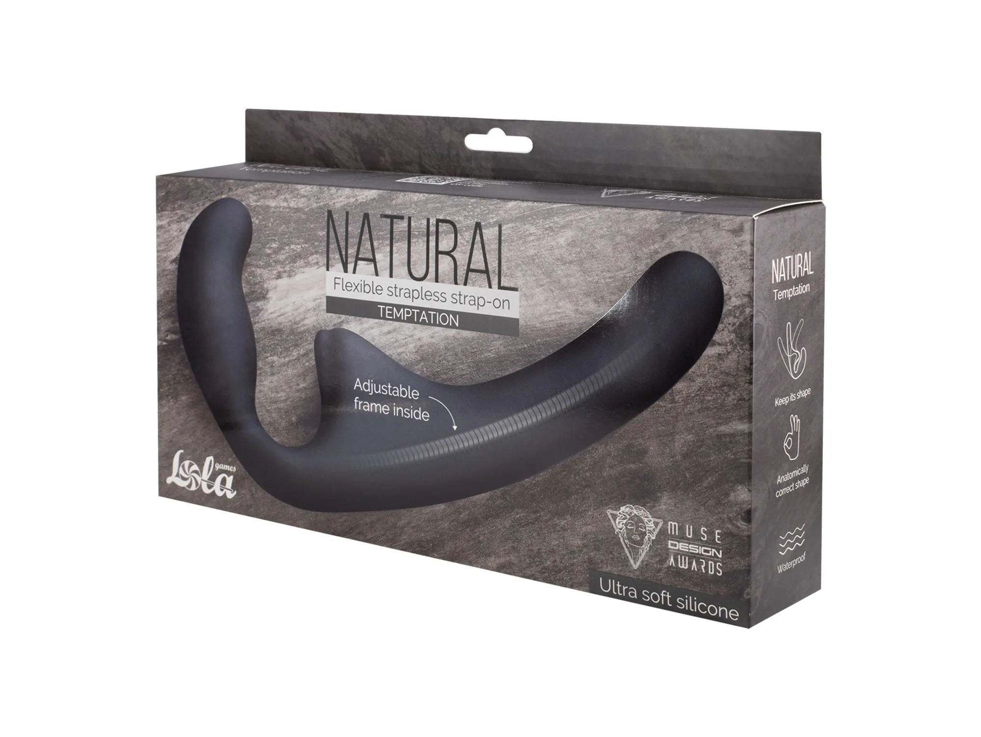 гнущийся безремневой страпон natural temptation black 5011-02lola в Перми