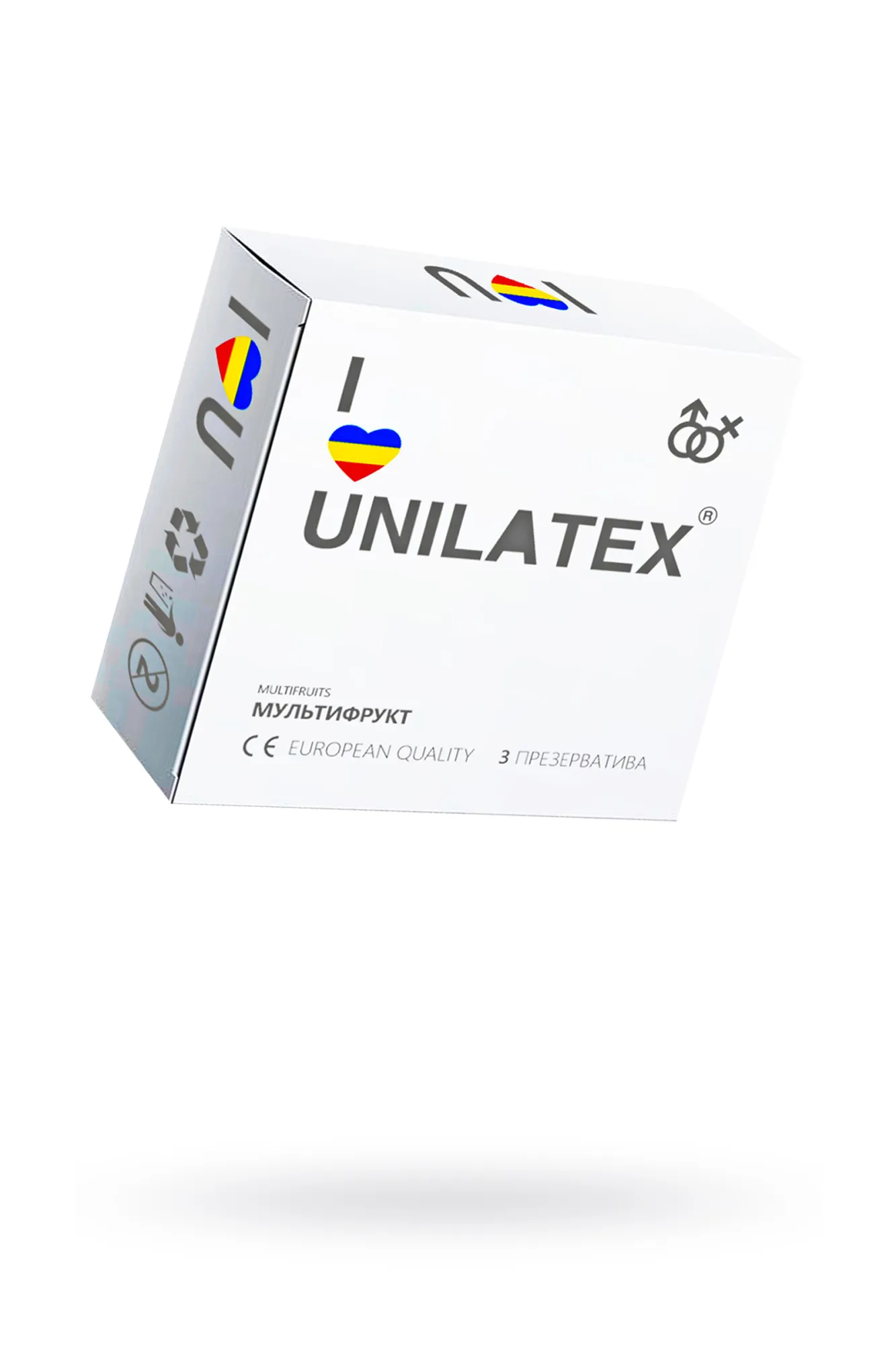 презервативы unilatex, multifrutis, аромат, цветные, 19 см, 5,4 см, 3 шт. в Перми