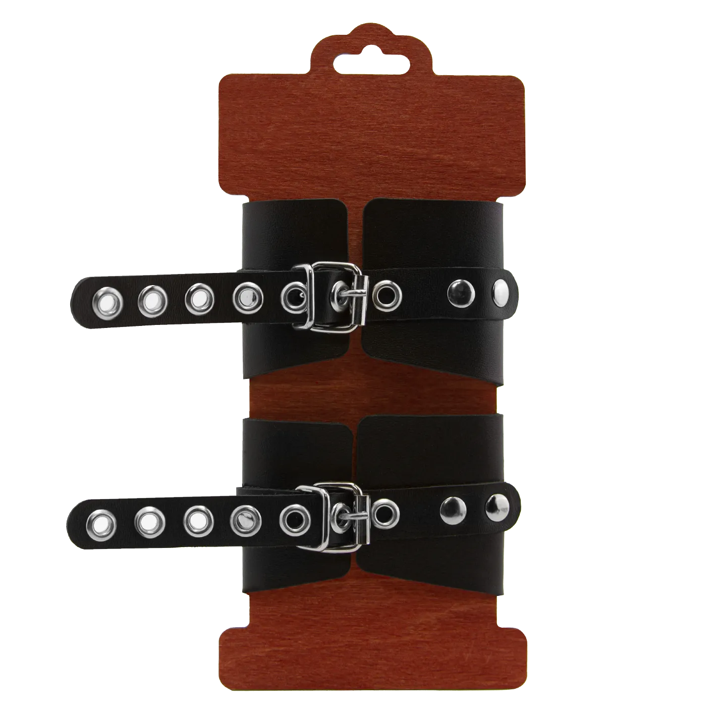 наручники pinkrabbit из черной кожи с красным декором в Перми