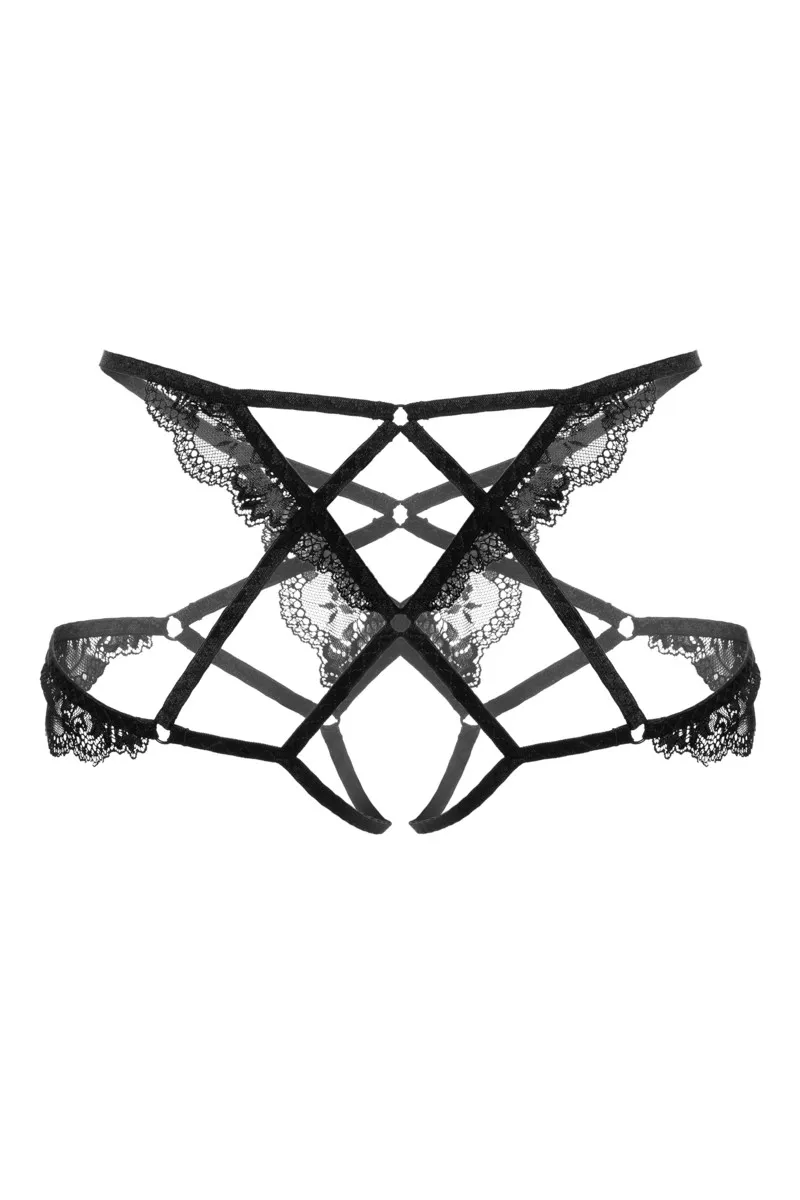 Эротическое эротические трусики-стрепы erolanta noah, чёрные в Перми