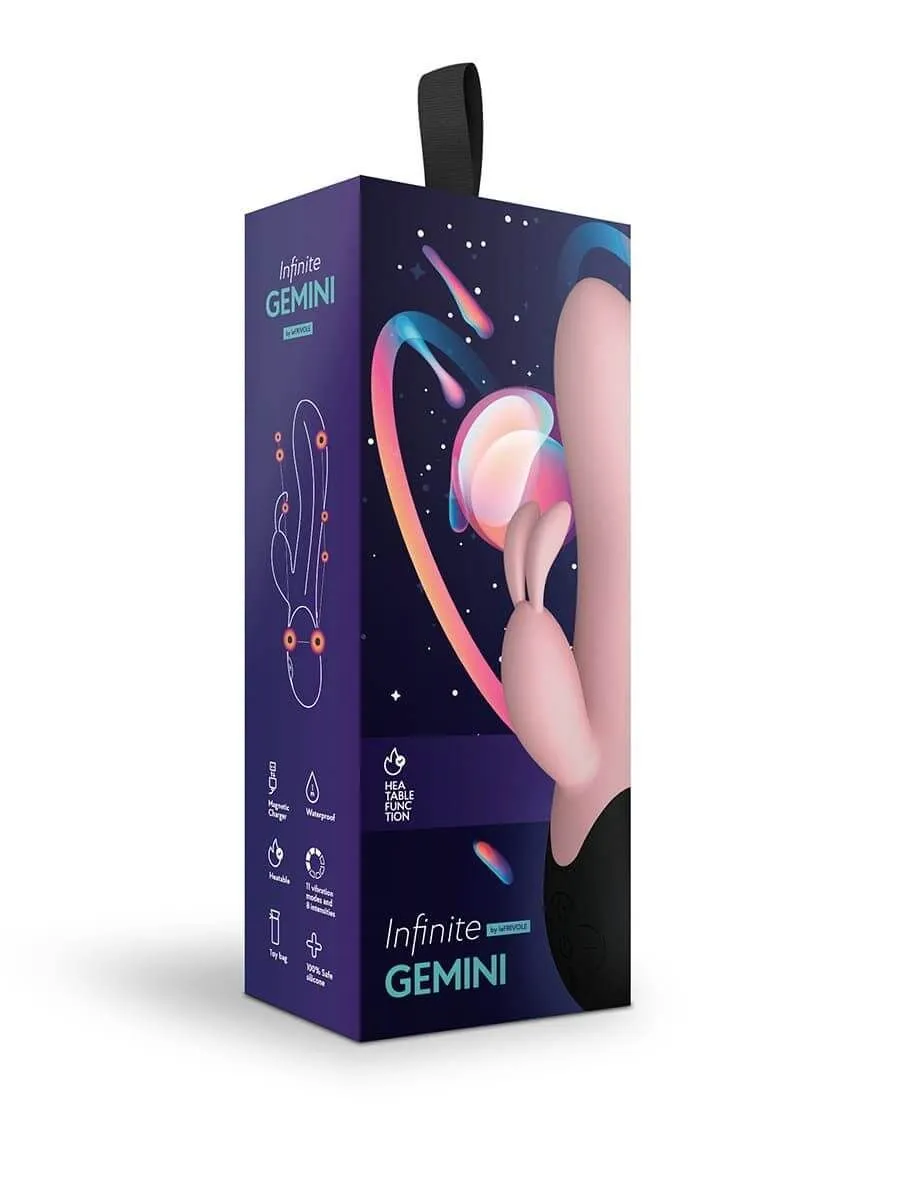 нагреваемый вибратор кролик gemini, цвет персиковый infinite collection, розовый в Перми