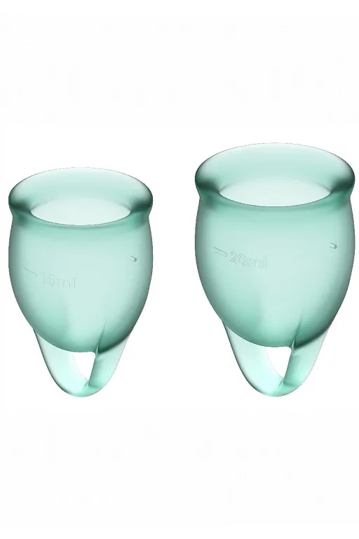 набор менструальных чаш satisfyer feel confident menstrual cup (dark green) в Перми
