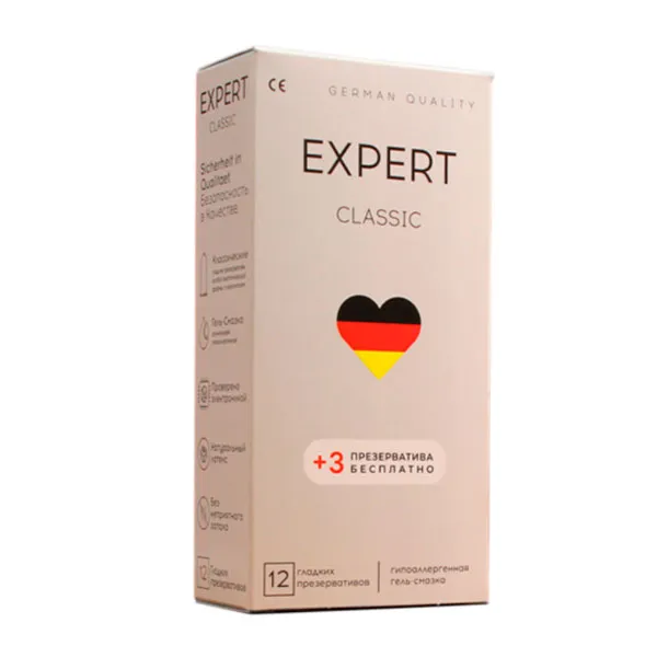 презервативы expert classic №12 + 3 шт беспоатно, классические в Перми