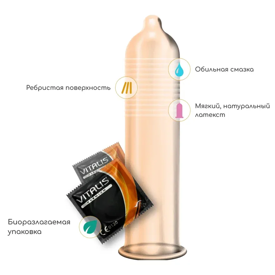 Презервативы Презервативы VITALIS Ribbed, 12 шт в Перми