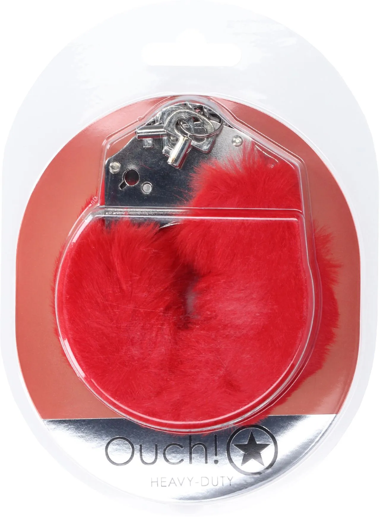 наручники для эротических игр heavy-duty fluffy handcuffs - red в Перми