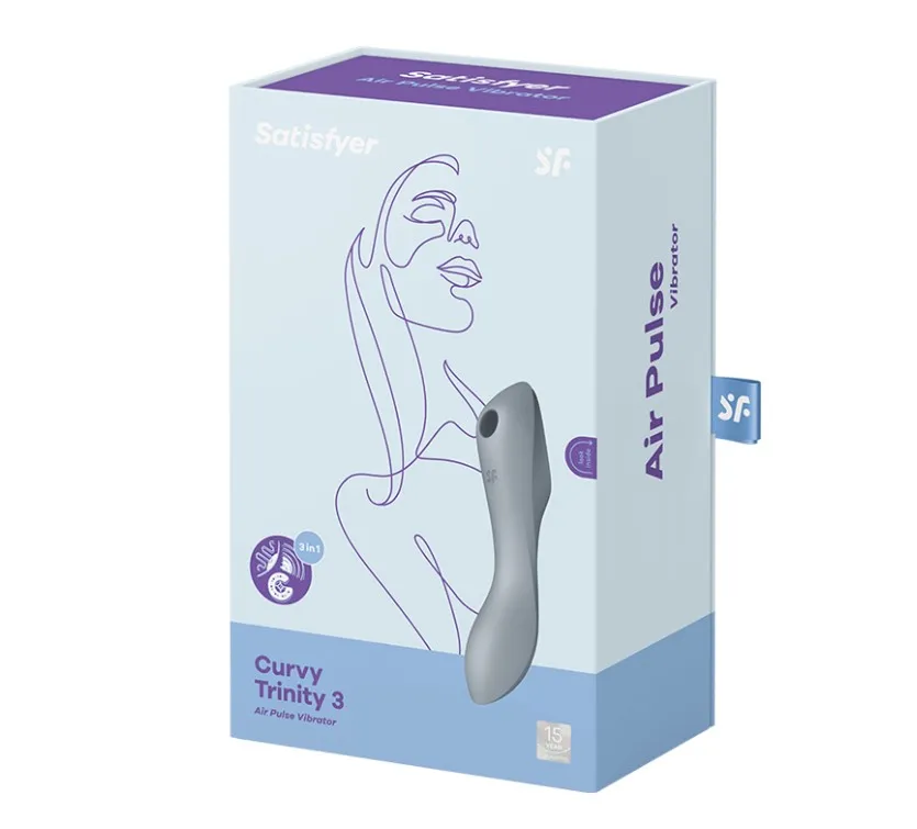 вакуумный массажер satisfyer curvy trinity 3 bluegrey 036533sa в Перми