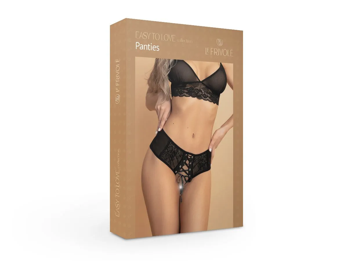 Эротическое искушающие шортики с доступом и декоративной шнуровкой спереди easy to love в Перми