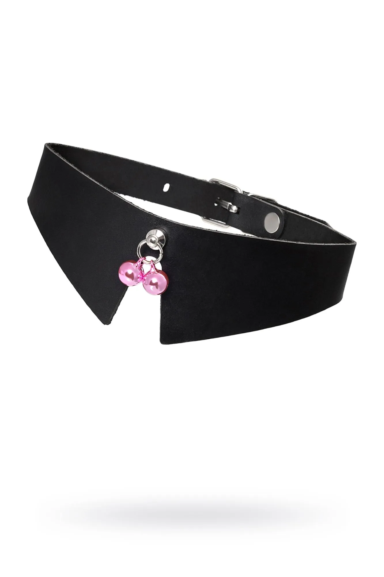 Чокер-воротник Pecado BDSM, с бубенчиками, натуральная кожа, чёрный