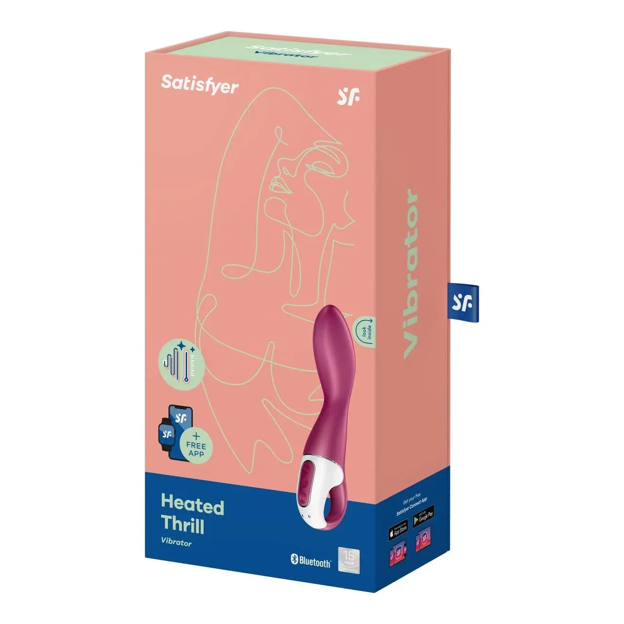 вибромасажер satisfyer heated thrill с подогревом и приложением, розовый в Перми