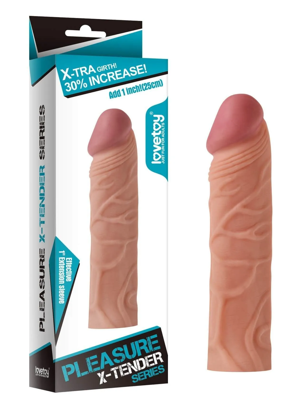 удлиняющая насадка lovetoy pleasure x-tender, телесная в Перми