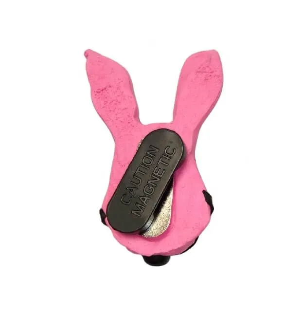 брошь pinkrabbit розовый кролик с черным кляпом, на магните в Перми
