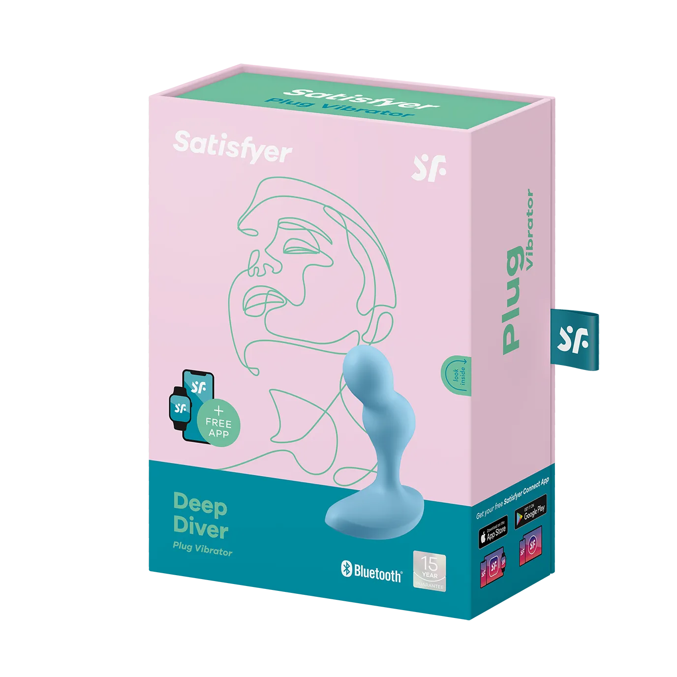 анальная пробка с вибрацией deep diver connect (light blue) 006802sa в Перми