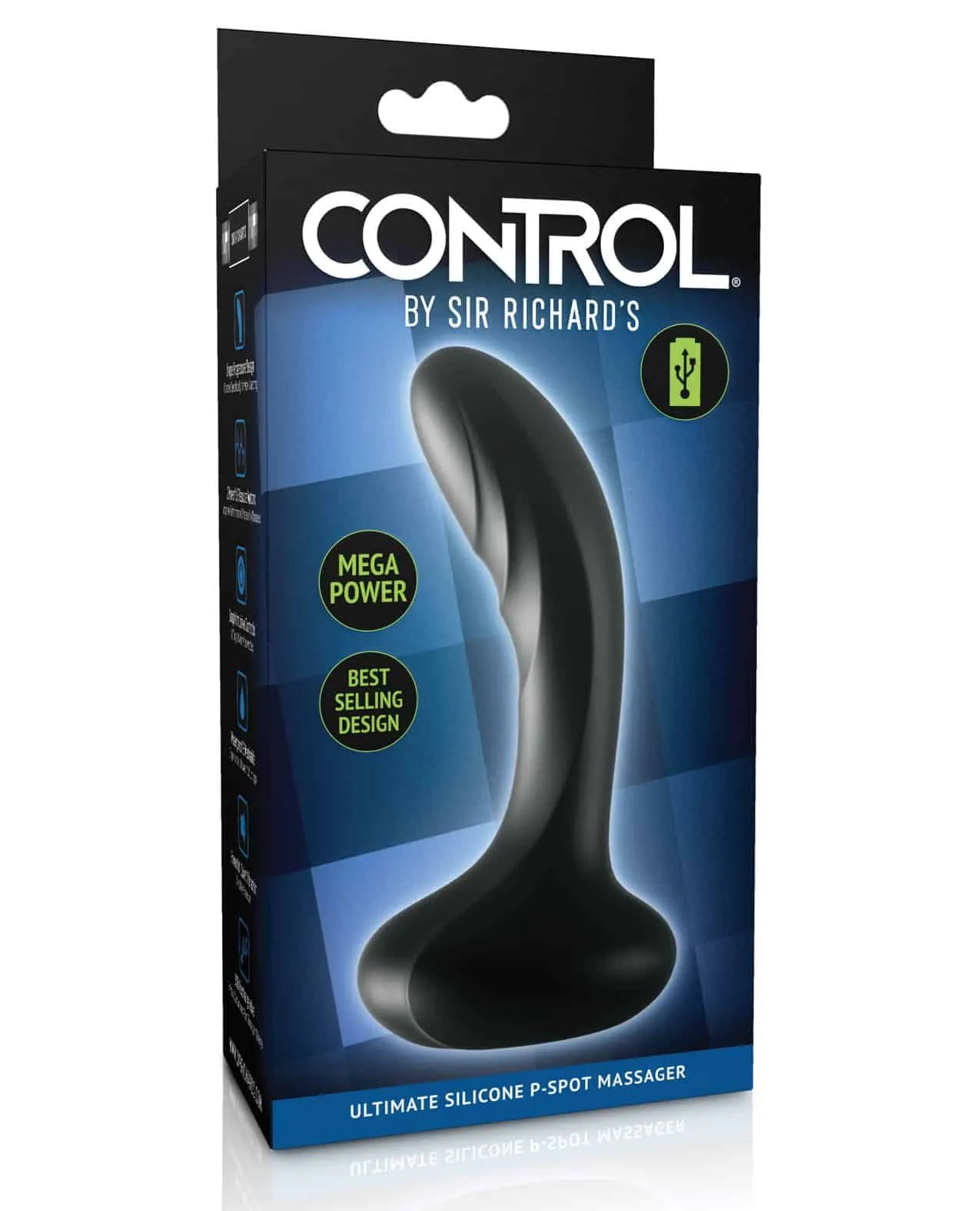 анальный вибростимулятор изогнутый control by sir richards silicone pspot massager, черный в Перми