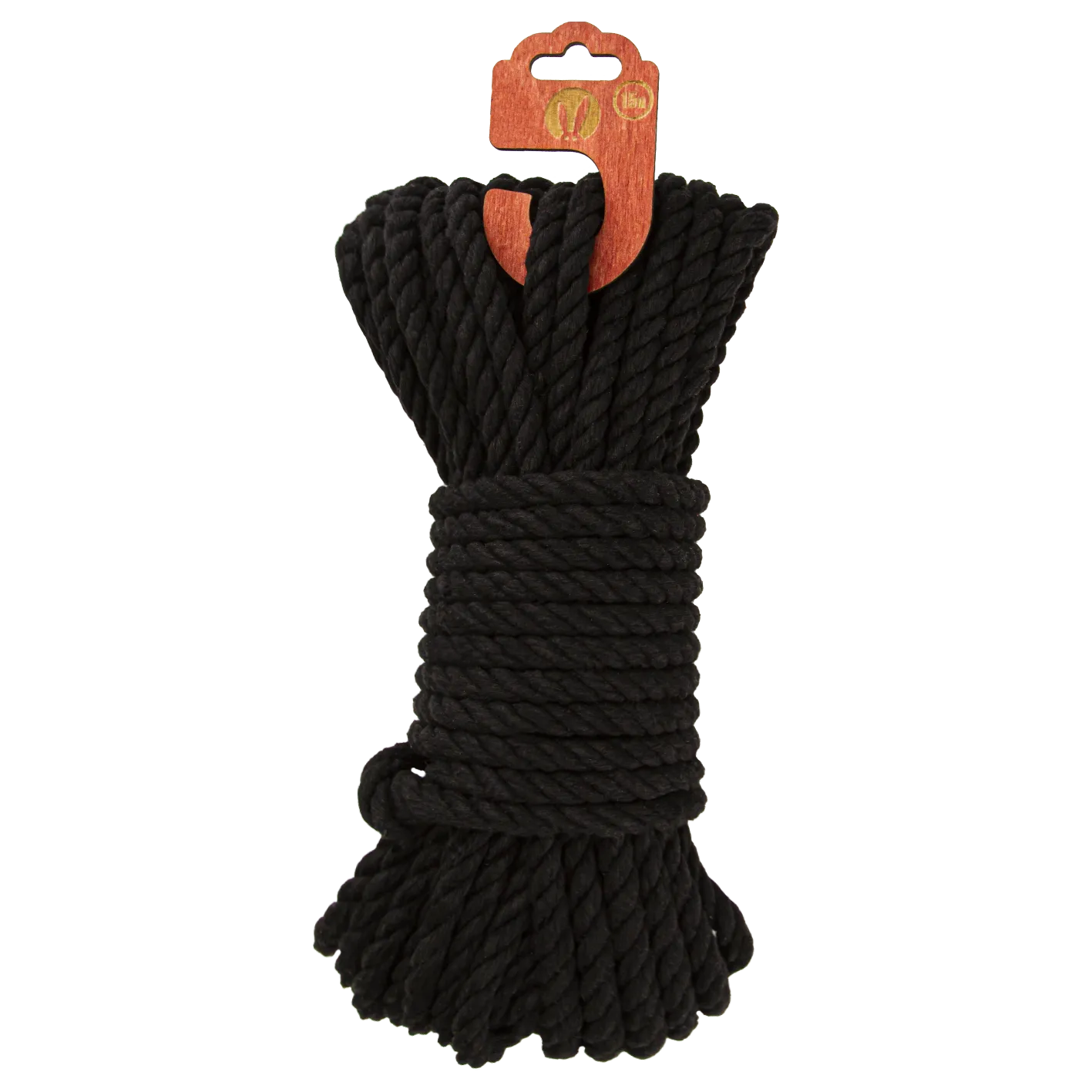 Хлопковая веревка для шибари PinkRabbit черная, 15 м