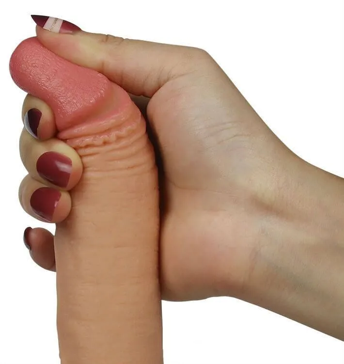 фаллоимитатор lovetoy 7 inch dual layered liquid silicone nature cock, телесный в Перми