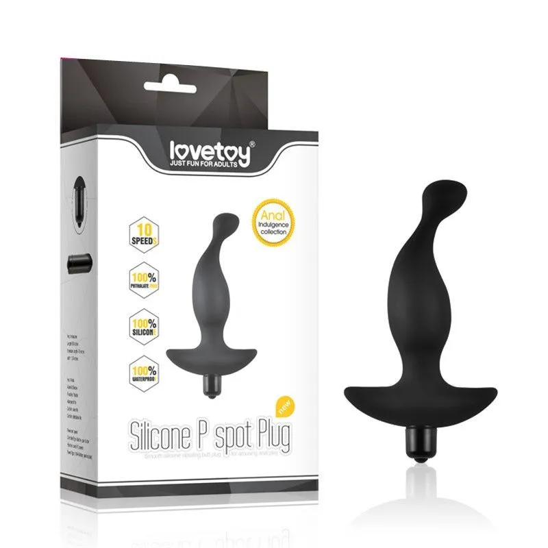 анальная пробка фигурная lovetoy p spot plug, чёрная в Перми