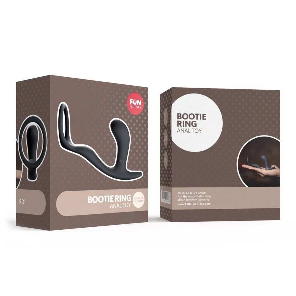 кольцо эрекционное с пробкой fun factory bootie ring, чёрное в Перми