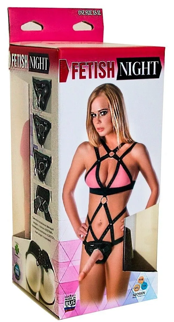 костюм бдсм lovetoy унистрап со шнуровкой, 2 насадки в Перми