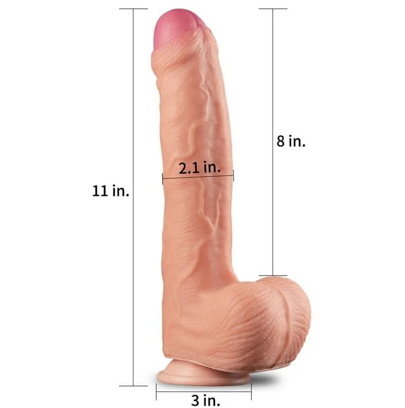 фаллоимитатор lovetoy 12 inch dual layered nature cock king sized, телесный в Перми