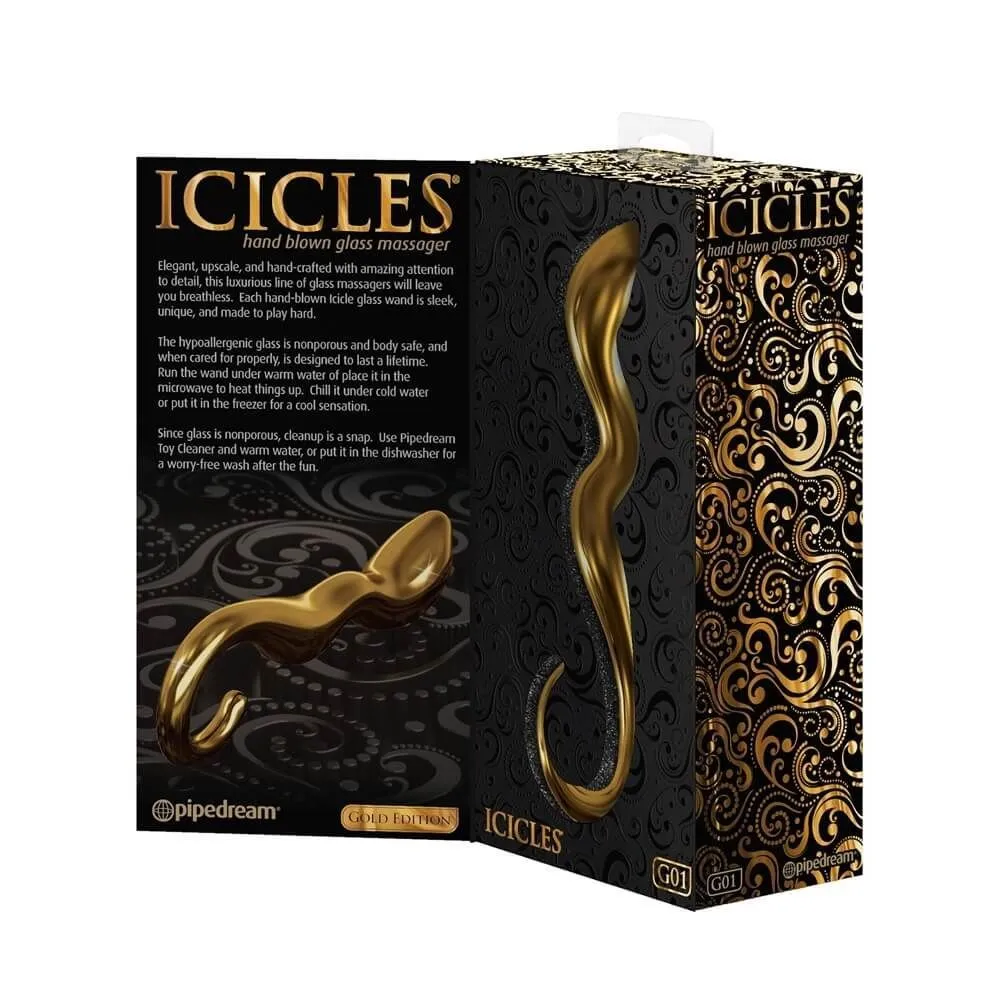 фаллоимитатор pipedream icicles gold edition g01, стеклянный в Перми