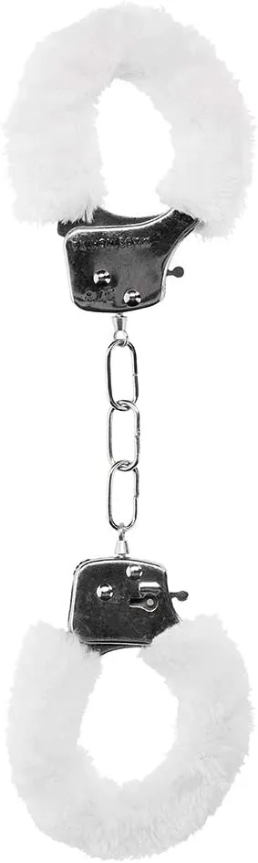 Металлические наручники с меховой обивкой Pleasure Handcuffs Furry, белые