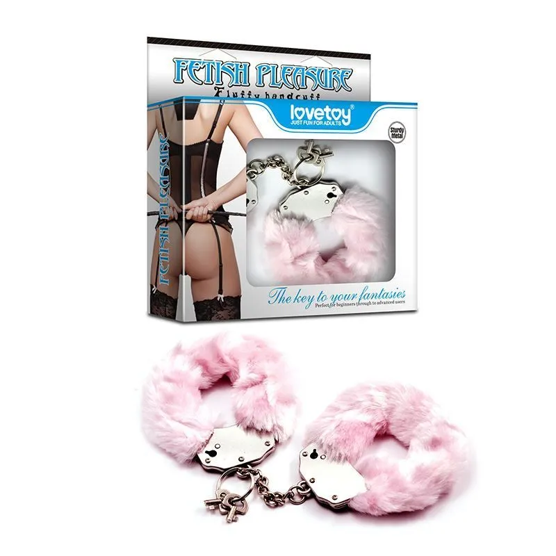 наручники декоративные lovetoy fetish pleasure fluffy handcuffs, розовые в Перми