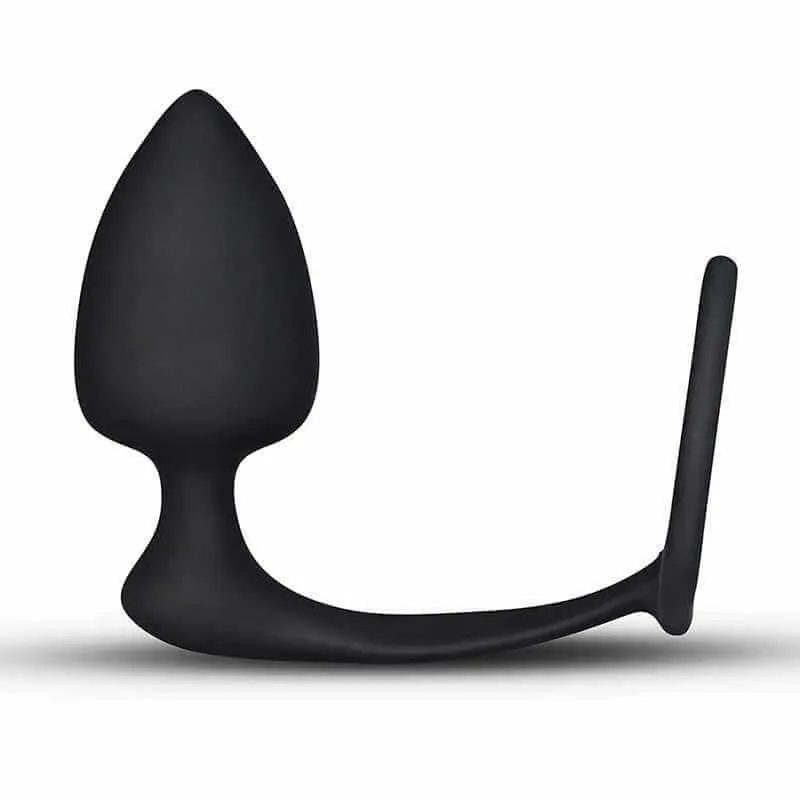 анальная пробка lovetoy combo threat cockring plug, черная в Перми