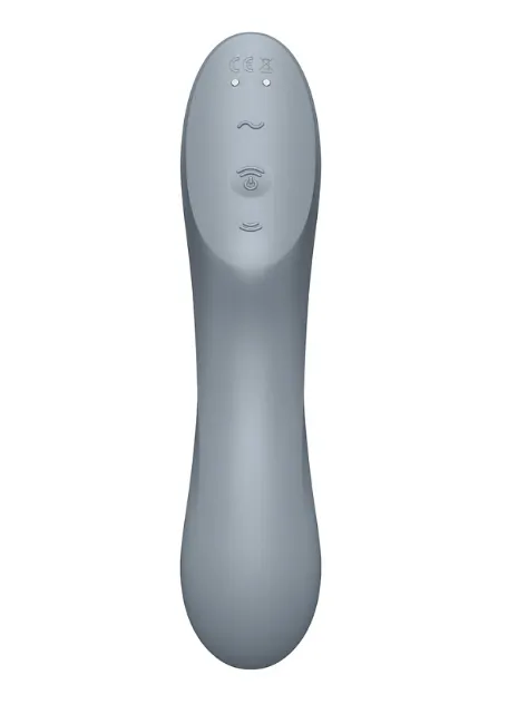 двухсторонний стимулятор с вибрацией и вакуумно-волновым эффектом curvy trinity 3 (bluegrey) (eu+wor в Перми