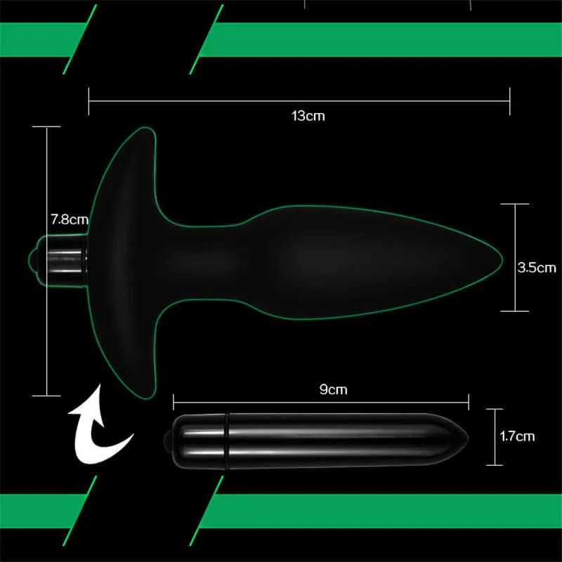 анальная пробка lovetoy silicone fantasy anal plug, с вибрацией, чёрная в Перми