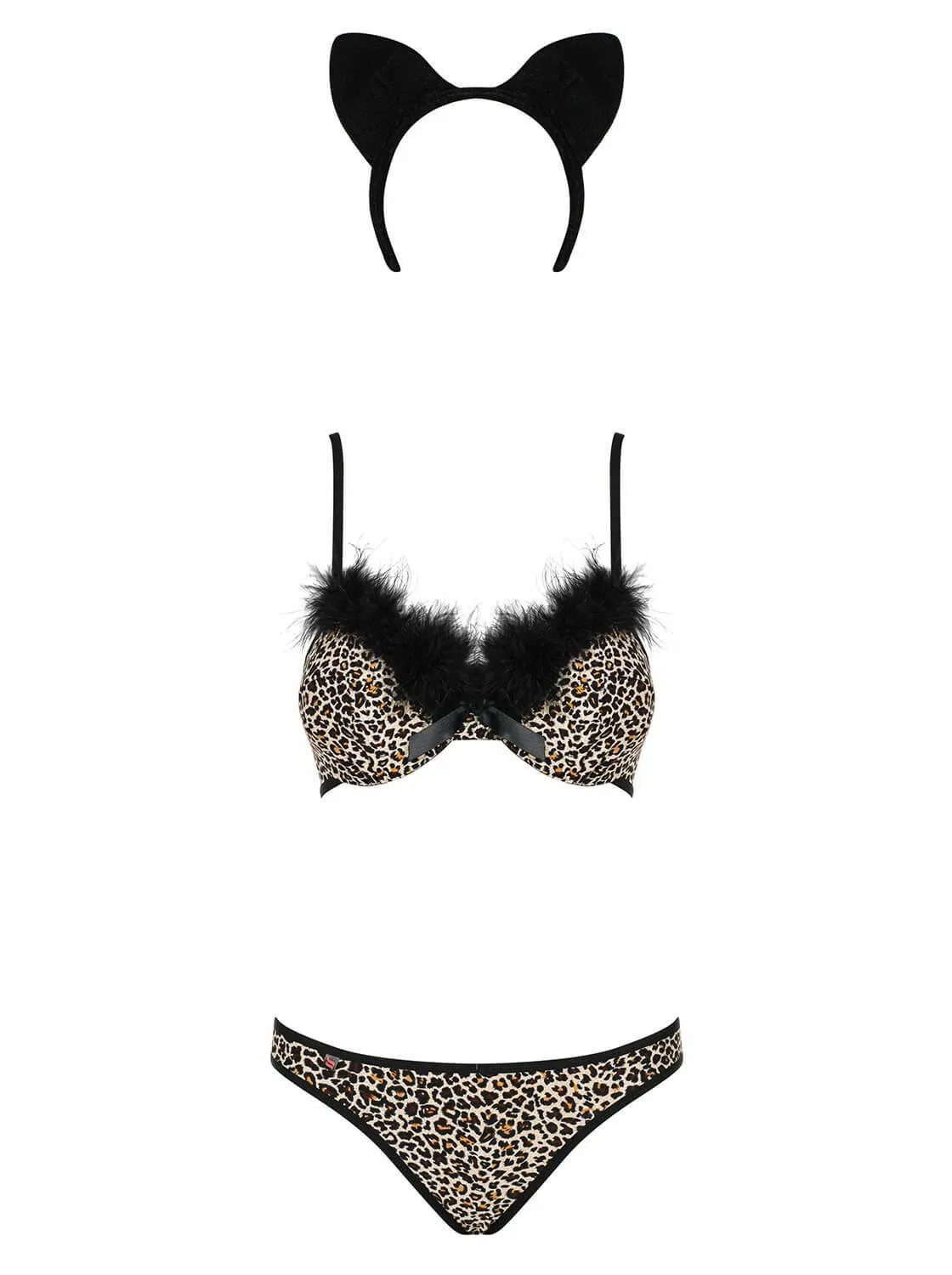 Эротическое комплект нижнего белья obsessive cheetia с хвостиком и ушками в Перми