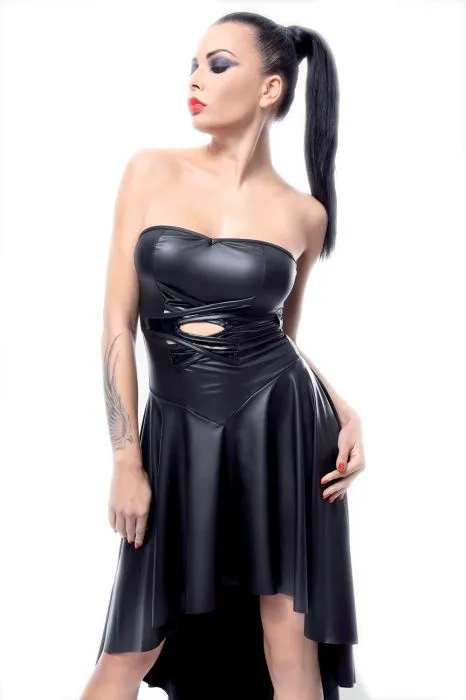 Эротическое платье с асимметричной юбкой и шнуровкой на спине demoniq demeter, черное в Перми