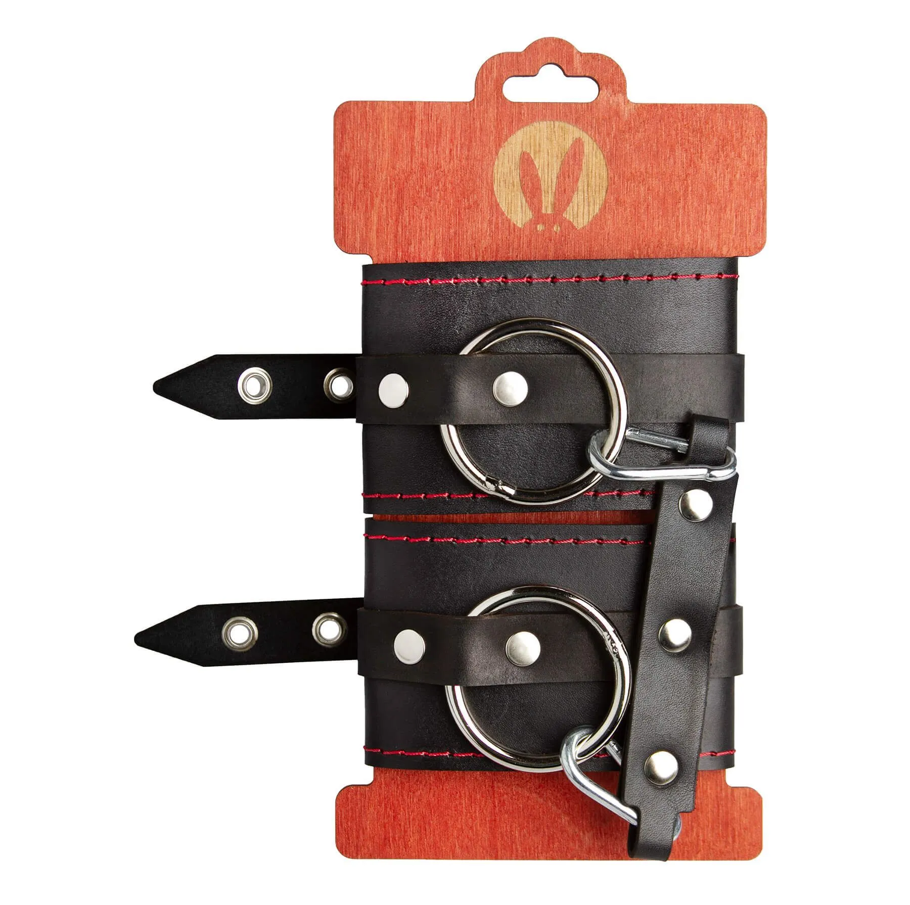 Оковы PinkRabbit из натуральной кожи, с контрастной строчкой