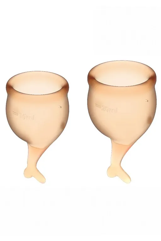набор менструальных чаш satisfyer feel secure menstrual cup (orange) в Перми