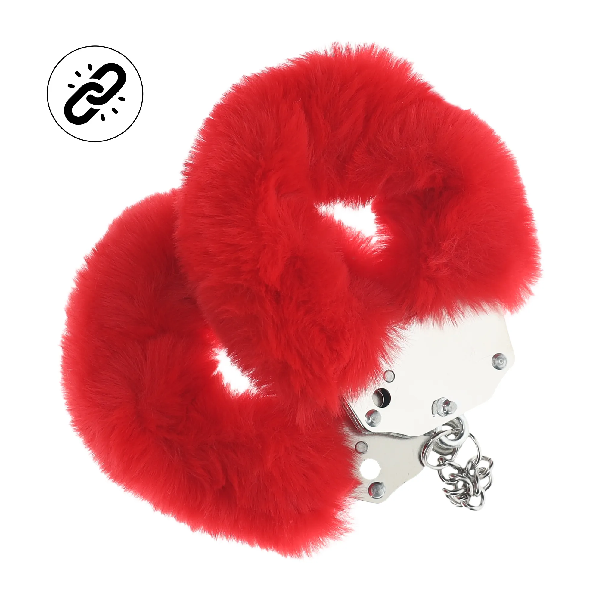 наручники для эротических игр heavy-duty fluffy handcuffs - red в Перми
