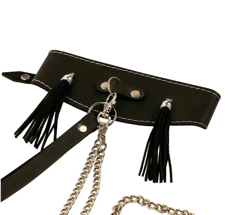 ошейник высокий pinkrabbit с кисточками, чёрный в Перми