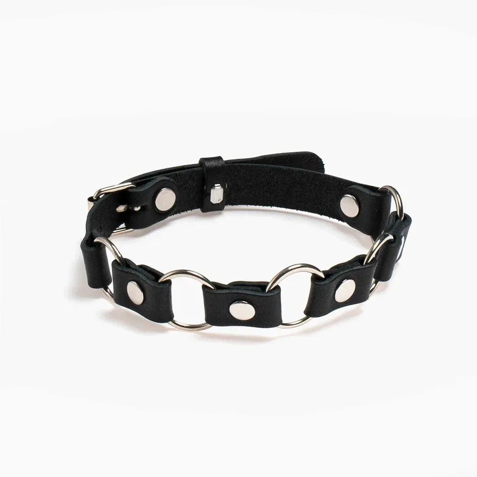 чокер pink rabbit кожаный с кольцами в Перми