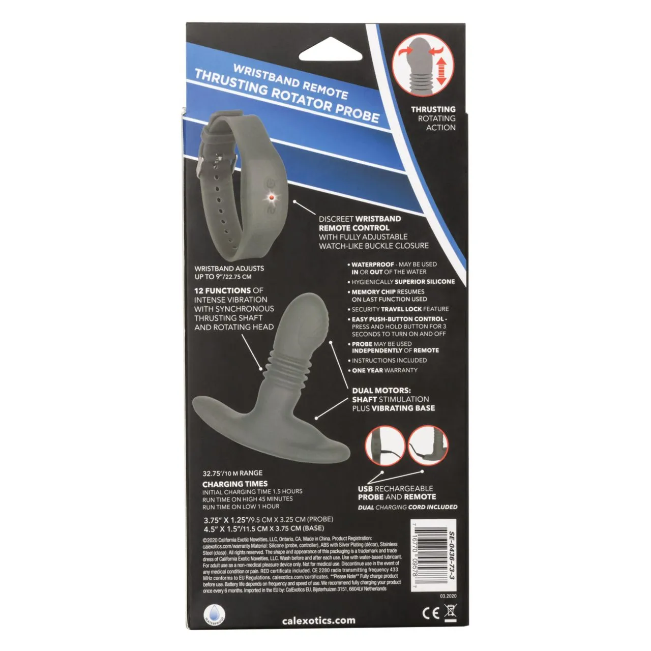 перезарежаемый анальный стимулятор thrusting rotator probe с функцией «поступательное движение» в Перми