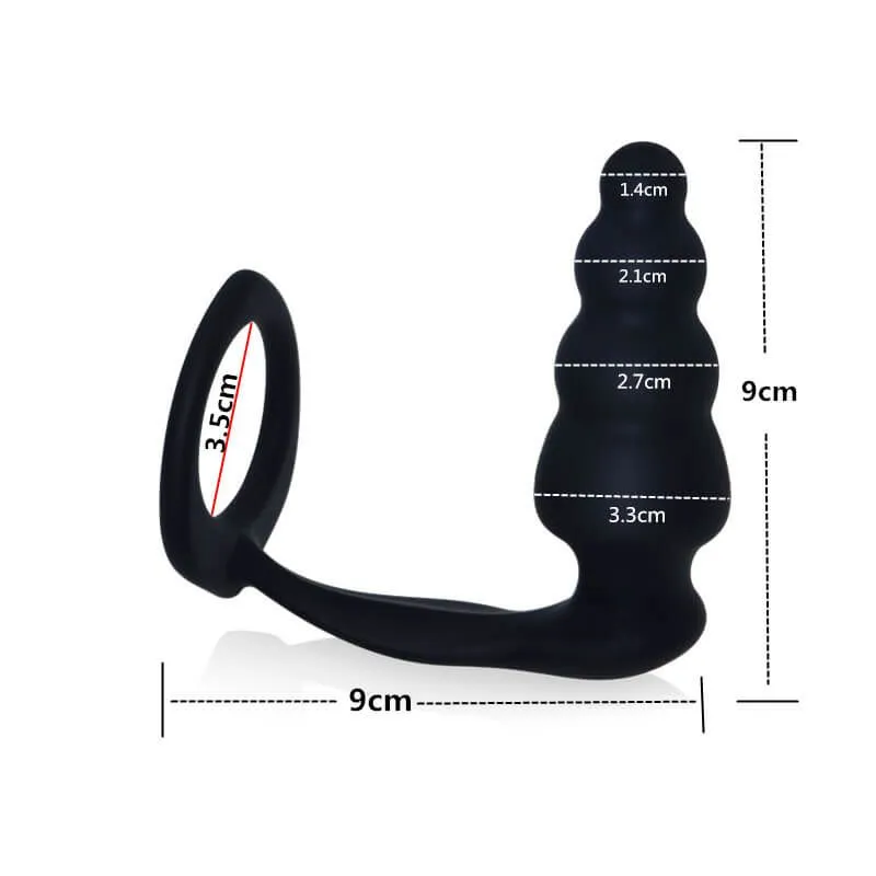 анальная пробка lovetoy combo master cockring plug, черная в Перми