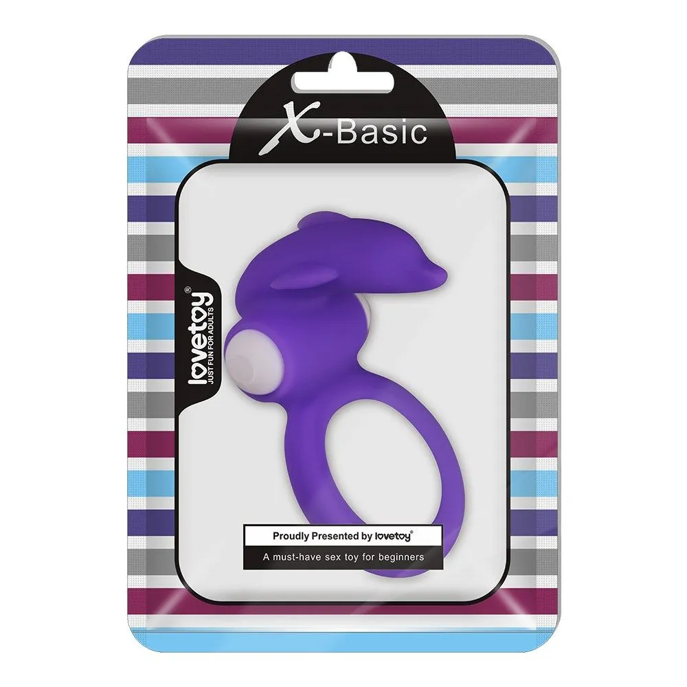 виброкольцо lovetoy x-basic dolphin, фиолетовое в Перми