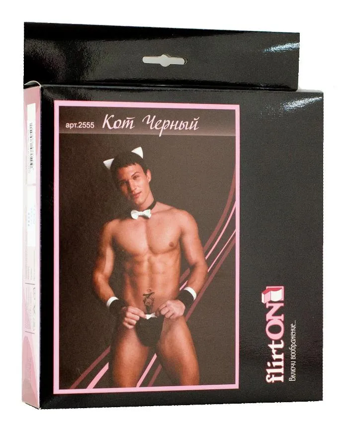 Эротическое костюм мужской кот flirton, черно-белый (46-48) в Перми