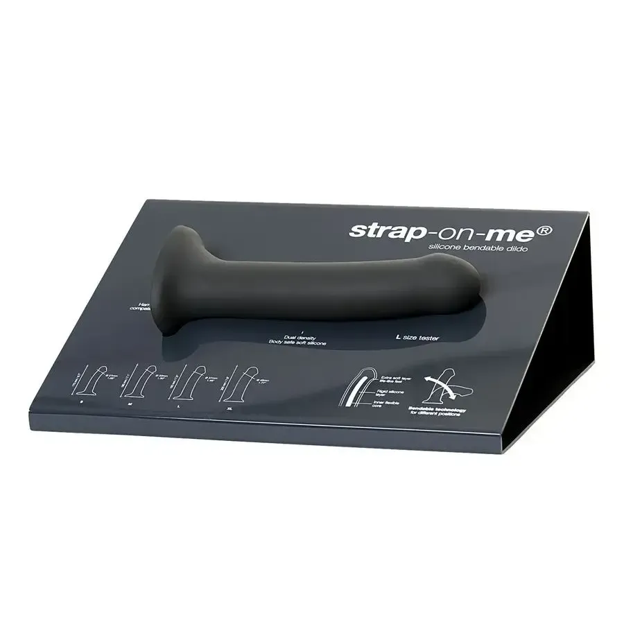 ремневой нереалистичный страпон на присоске strap-on-me, l, силикон, черный, 19 см + дисплей в Перми