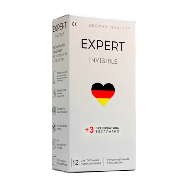 презервативы expert invisible №12+3, особо тонкие в Перми