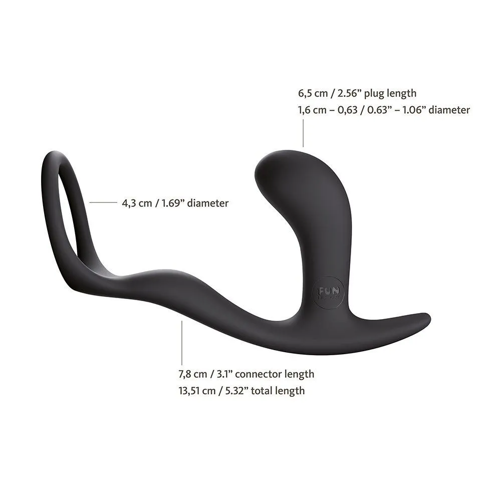 кольцо эрекционное с пробкой fun factory bootie ring, чёрное в Перми